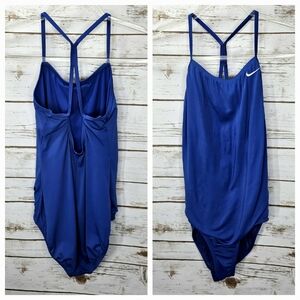 Nike Solid One Piece Swimsuit Size Large (12-13 yrs)